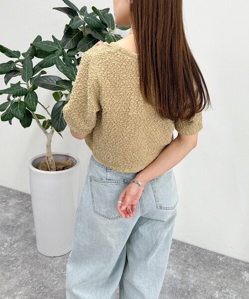 fredy emue(フレディエミュ)の「ポコポコZIP半袖カーディガン(カーディガン/ボレロ・レディース・アイボリー/ブラック/ベージュ・38)」の17枚目の写真