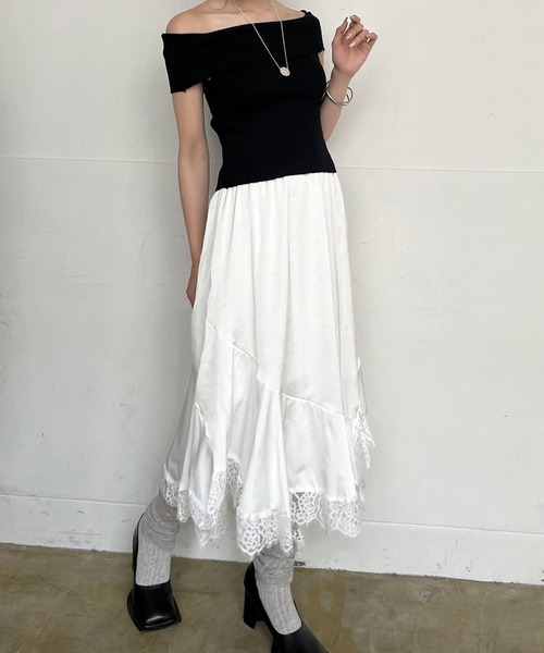 Jewelobe(ジュエローブ)の「イレヘムレースロングスカート(スカート・レディース・ホワイト/ブラック・FREE)」の8枚目の写真