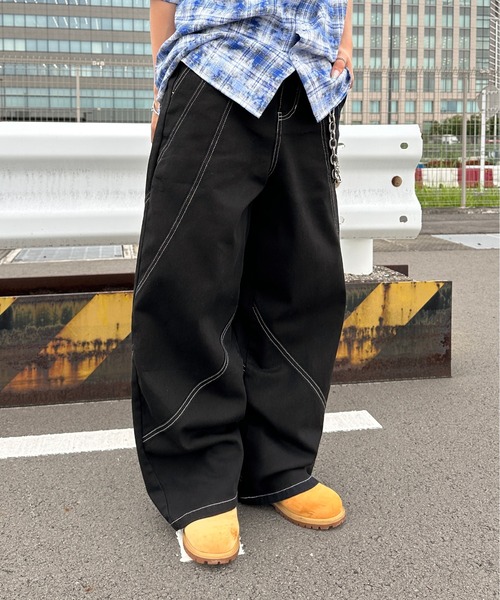 ネメス 切り替えパンツ セール】切り替えデザイン配色ステッチパンツ(その他パンツ