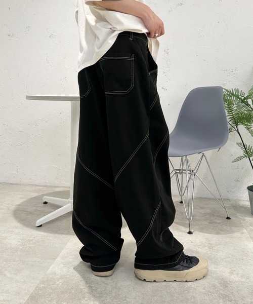 ネメス 切り替えパンツ セール】切り替えデザイン配色ステッチパンツ(その他パンツ