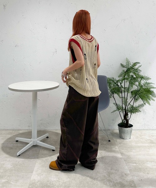 sedacle(セダクル)の「切り替えデザイン配色ステッチパンツ(その他パンツ・メンズ・ブラウン/ブラック・SMALL/MEDIUM/LARGE)」の17枚目の写真