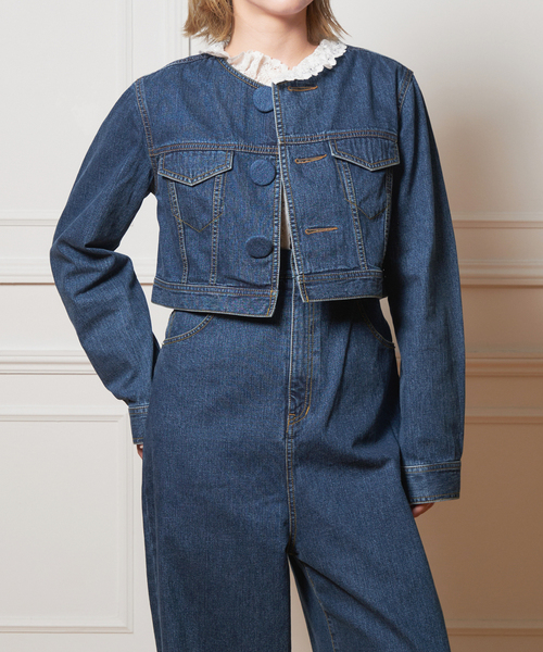 IENA LA BOUCLE クロップドデニムジャケット セール】IENA LA BOUCLE クロップドデニムジャケット（デニム