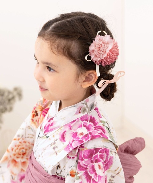 フラワー ヘアクリップ 髪飾り [お祭り 浴衣 お誕生日 記念日 お