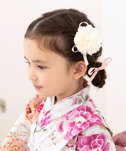 フラワー ヘアクリップ 髪飾り [お祭り 浴衣 お誕生日 記念日 お