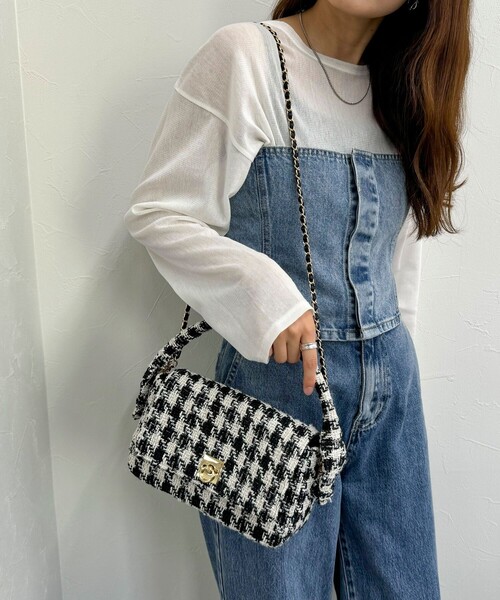 fredy emue（フレディエミュ）の「ツィードフラップバッグ（ショルダーバッグ・レディース・ホワイト系その他/ブラック系その他・FREE）」の13枚目の写真