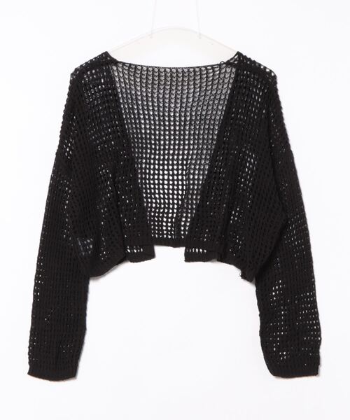 aimoha（アイモハ）の「軽やかなショート丈メッシュカーディガン (SS)（カーディガン/ボレロ・レディース・ブラック/チョコ/ライトブルー/ホワイト/グリーン・FREE）」の6枚目の写真