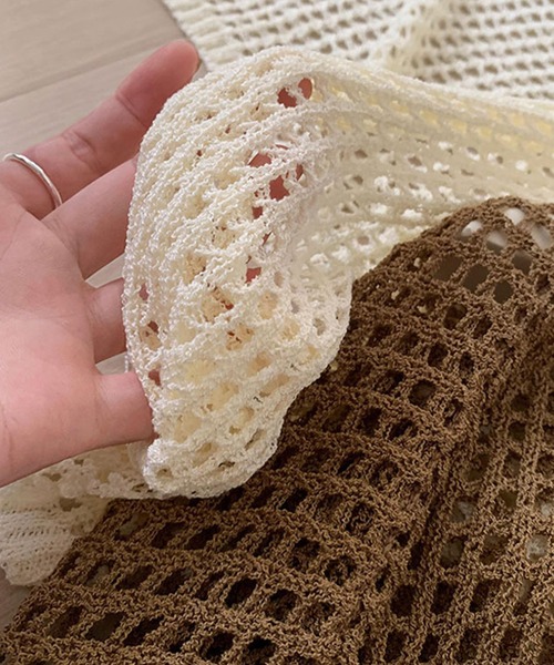 aimoha（アイモハ）の「軽やかなショート丈メッシュカーディガン (SS)（カーディガン/ボレロ・レディース・ブラック/チョコ/ライトブルー/ホワイト/グリーン・FREE）」の16枚目の写真