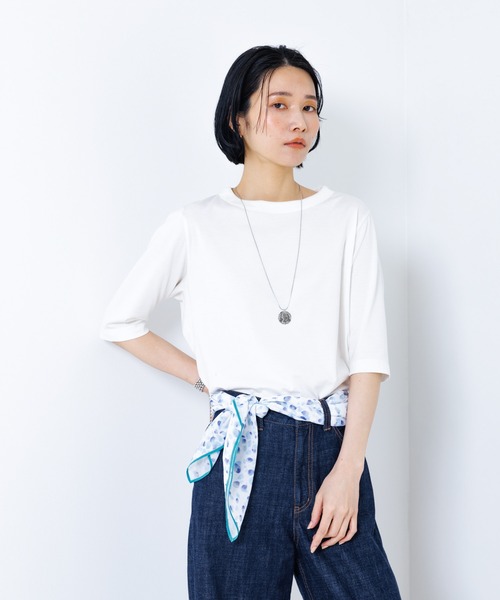 collex（コレックス）の「Petals dance scarf 水彩フラワープリント大判スカーフ 88cm×88cm（ストール/ショール・レディース・イエロー系その他/ブルー系その他・フリー）」の17枚目の写真