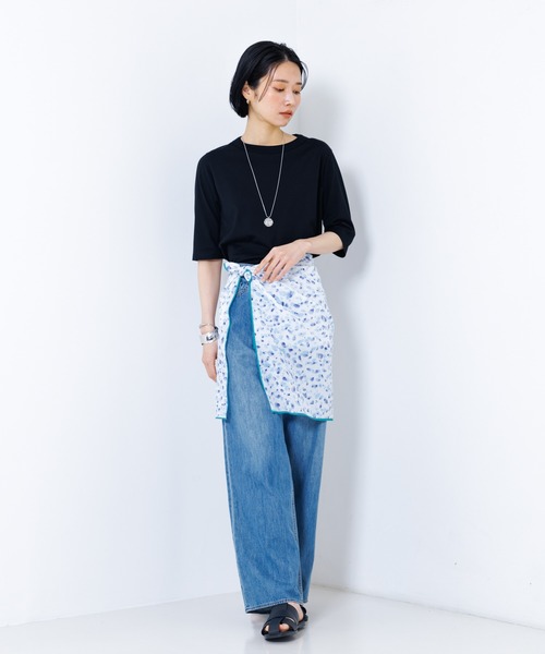 collex（コレックス）の「Petals dance scarf 水彩フラワープリント大判スカーフ 88cm×88cm（ストール/ショール・レディース・イエロー系その他/ブルー系その他・フリー）」の14枚目の写真