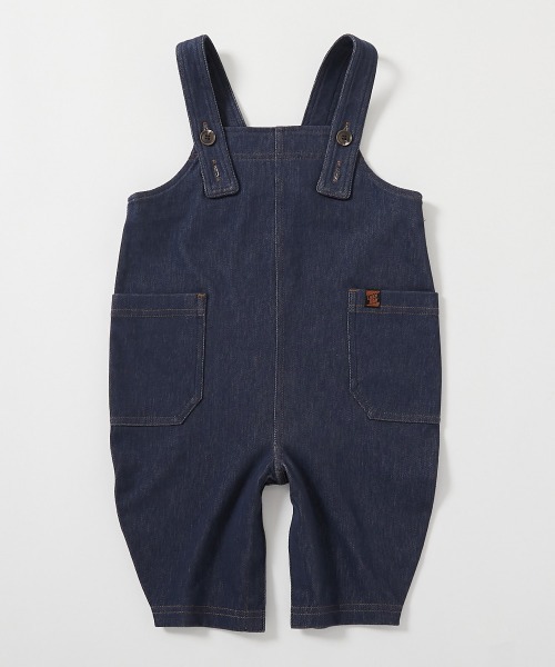 devirock（デビロック）の「ベビー カットデニム風 サロペット（サロペット/オーバーオール・キッズ・サックスブルー/ダークネイビー・70-80cm）」の7枚目の写真