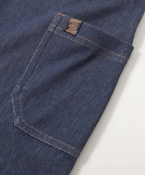 devirock（デビロック）の「ベビー カットデニム風 サロペット（サロペット/オーバーオール・キッズ・サックスブルー/ダークネイビー・70-80cm）」の10枚目の写真