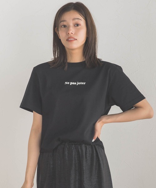 Droite lautreamont（ドロワットロートレアモン）の「【WEB別注】MINIロゴTシャツ≪洗濯機で洗える≫（Tシャツ/カットソー・レディース・ネイビー/オフホワイト/ブラック・M）」の5枚目の写真