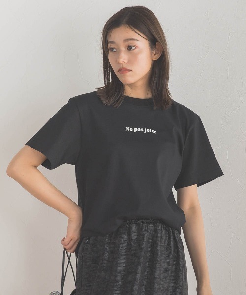 Droite lautreamont（ドロワットロートレアモン）の「【WEB別注】MINIロゴTシャツ≪洗濯機で洗える≫（Tシャツ/カットソー・レディース・ネイビー/オフホワイト/ブラック・M）」の6枚目の写真