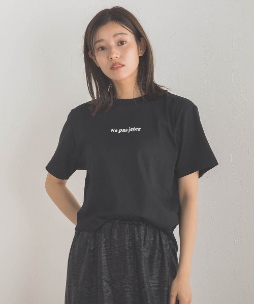 Droite lautreamont（ドロワットロートレアモン）の「【WEB別注】MINIロゴTシャツ≪洗濯機で洗える≫（Tシャツ/カットソー・レディース・ネイビー/オフホワイト/ブラック・M）」の7枚目の写真