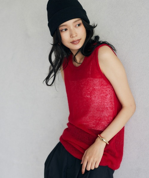 BARNYARDSTORM（バンヤードストーム）の「BARNYARDSTORM / モヘアタンク / ハンドウォッシャブル（ニット/セーター・レディース・ベージュ/グレー/レッド/ブルー・FREE）」の4枚目の写真