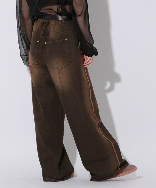 Anui（アニュイ）の「【UNISEX/3サイズ展開】ラインオーバーダイデニム（デニムパンツ・レディース・ブラック/ブルー・SMALL/MEDIUM/LARGE）」の19枚目の写真