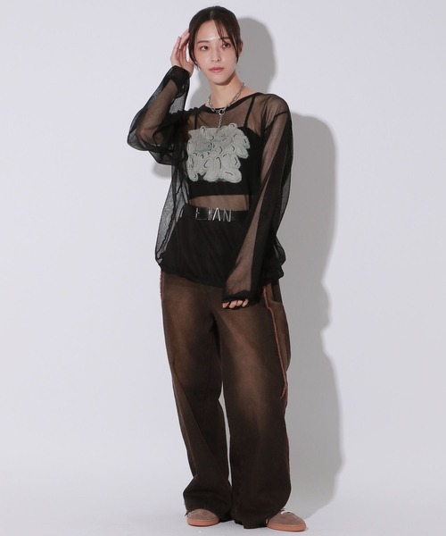 Anui（アニュイ）の「【UNISEX/3サイズ展開】ラインオーバーダイデニム（デニムパンツ・レディース・ブラック/ブルー・SMALL/MEDIUM/LARGE）」の20枚目の写真