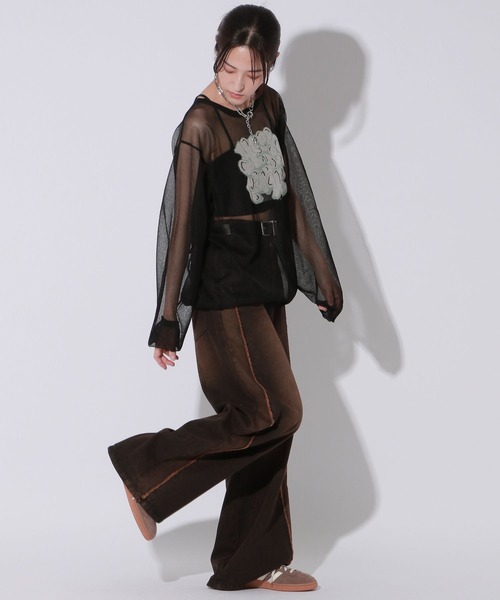 Anui（アニュイ）の「【UNISEX/3サイズ展開】ラインオーバーダイデニム（デニムパンツ・レディース・ブラック/ブルー・SMALL/MEDIUM/LARGE）」の21枚目の写真