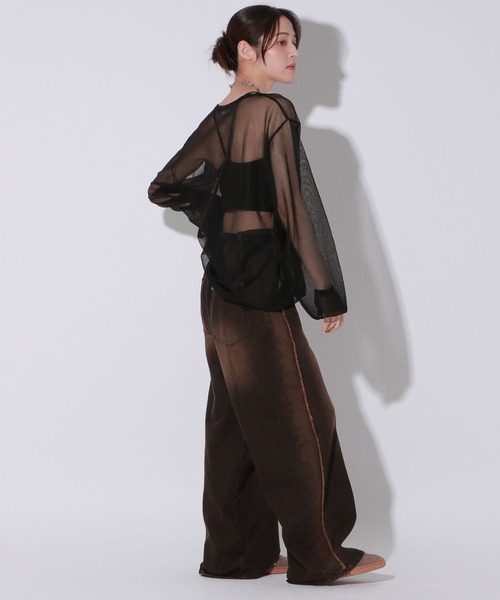 Anui（アニュイ）の「【UNISEX/3サイズ展開】ラインオーバーダイデニム（デニムパンツ・レディース・ブラック/ブルー・SMALL/MEDIUM/LARGE）」の22枚目の写真