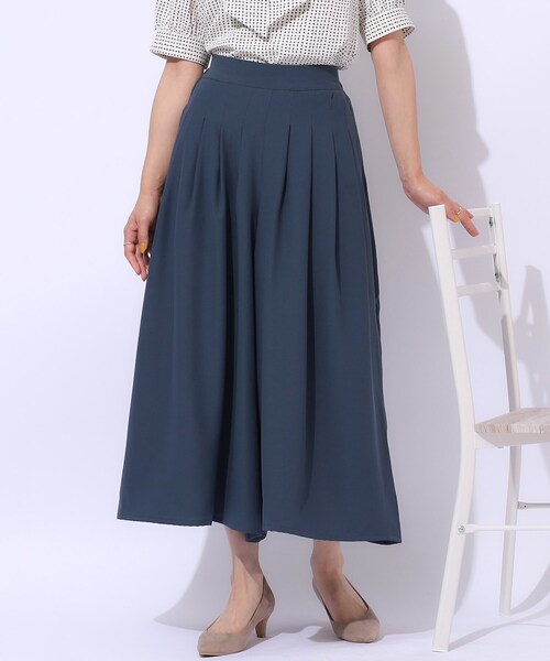DRESKIP（ドレスキップ）の「楽してキレイが叶う タックスカーチョ（その他パンツ・レディース・ネイビー/ナチュラル/ブルー・04/03/02）」の3枚目の写真
