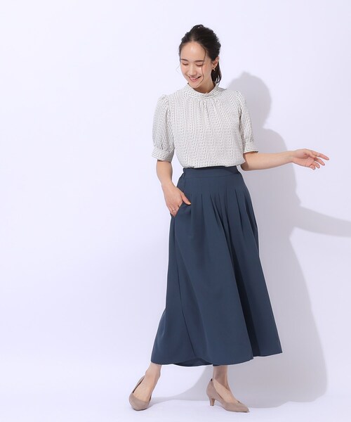 DRESKIP（ドレスキップ）の「楽してキレイが叶う タックスカーチョ（その他パンツ・レディース・ネイビー/ナチュラル/ブルー・04/03/02）」の10枚目の写真