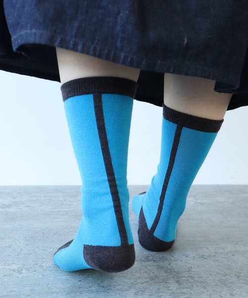 bulle de savon（ビュルデサボン）の「wool bicolor socks（ソックス/靴下・レディース・レッド/ホワイト/ブルー・FREE）」の12枚目の写真