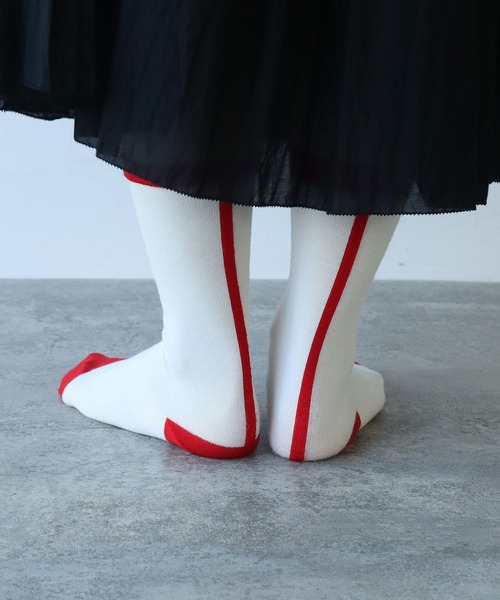 bulle de savon（ビュルデサボン）の「wool bicolor socks（ソックス/靴下・レディース・レッド/ホワイト/ブルー・FREE）」の11枚目の写真