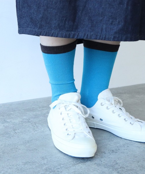 bulle de savon（ビュルデサボン）の「wool bicolor socks（ソックス/靴下・レディース・レッド/ホワイト/ブルー・FREE）」の15枚目の写真
