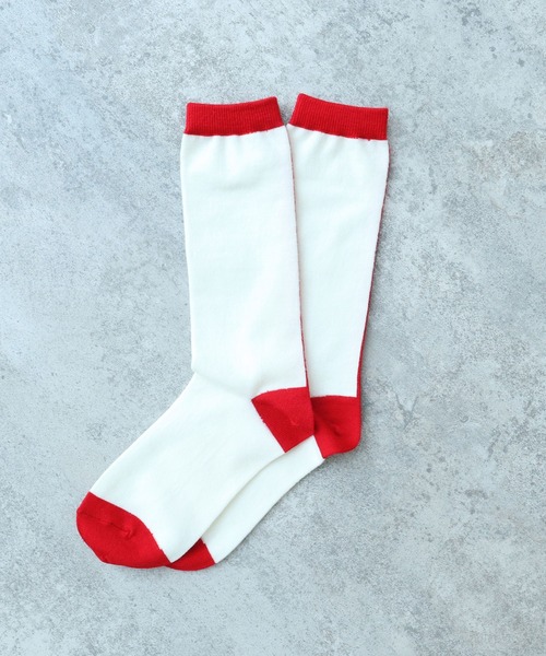 bulle de savon（ビュルデサボン）の「wool bicolor socks（ソックス/靴下・レディース・レッド/ホワイト/ブルー・FREE）」の8枚目の写真