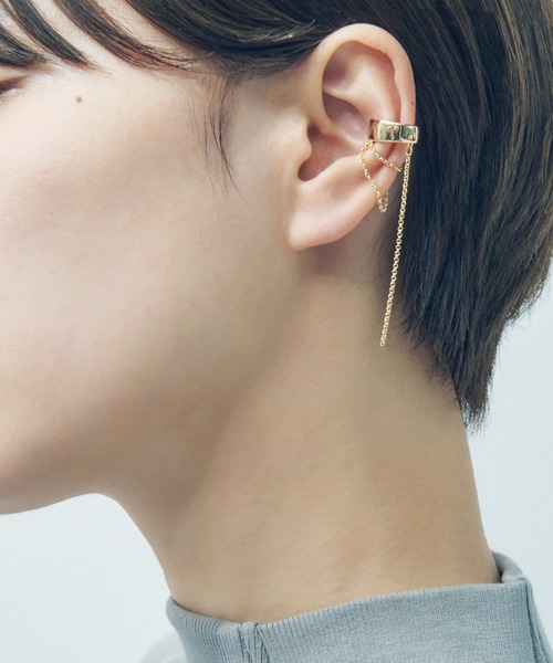【国内発】Chloe アシメ ドロップイヤーカフ ペア ギフト包装可 耳まわりをぎゅっと包み込む可動式2wayイヤーカフ Canal 4℃から