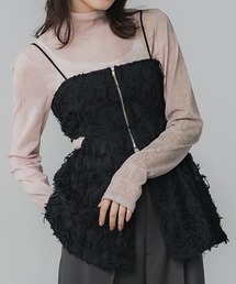 サイドホールジャガードビスチェ