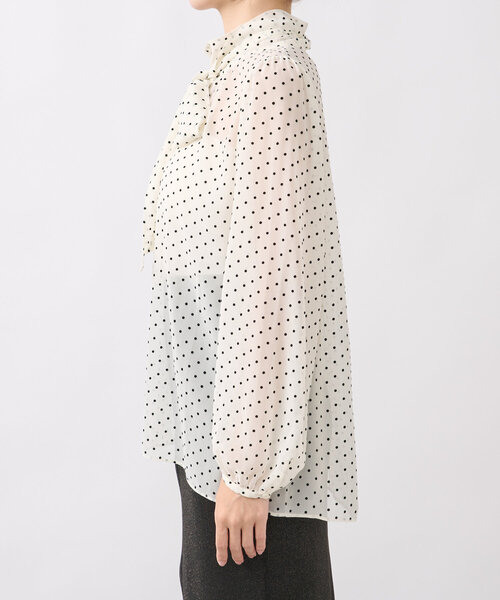 La boutique BonBon(ラブティックボンボン)の「【好感度UP】フロッキードットボウタイブラウス(シャツ/ブラウス・レディース・ブラック/オフホワイト・FREE)」の20枚目の写真