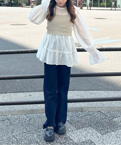 archives（アルシーヴ）の「ラメフェザーニットビスチェｘチュニックＳＥＴ（ワンピース・レディース・グレー/ブラック/ベージュ・MEDIUM）」の22枚目の写真