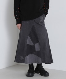 SWITCHING STRETCH DENIM SKIRT/スウィッチングストレッチデニムスカート