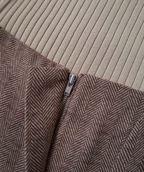 VIS（ビス）の「【SET】ビスチェセット裾ミニフリルリブニットワンピース（ワンピース・レディース・ベージュ/ブラウン/ブラック系その他・FREE）」の9枚目の写真