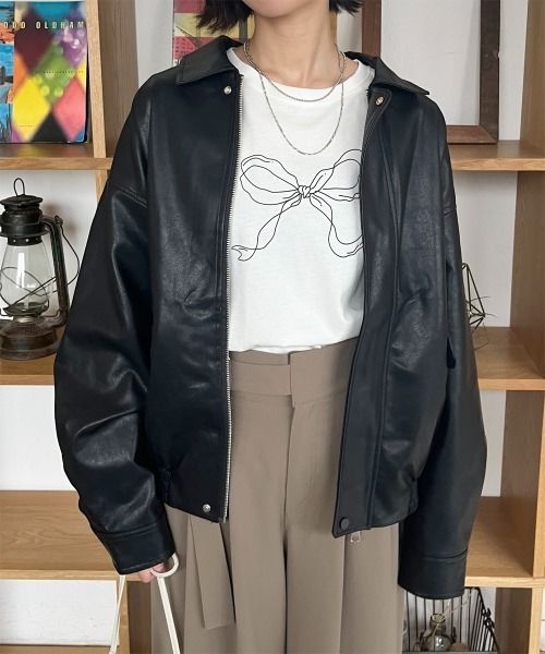 【セール】ヴィンテージライクオーバーサイズブルゾン（ブルゾン）｜Rejoule（リジュール）