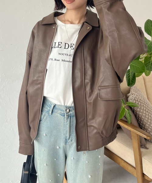 【セール】ヴィンテージライクオーバーサイズブルゾン（ブルゾン）｜Rejoule（リジュール）
