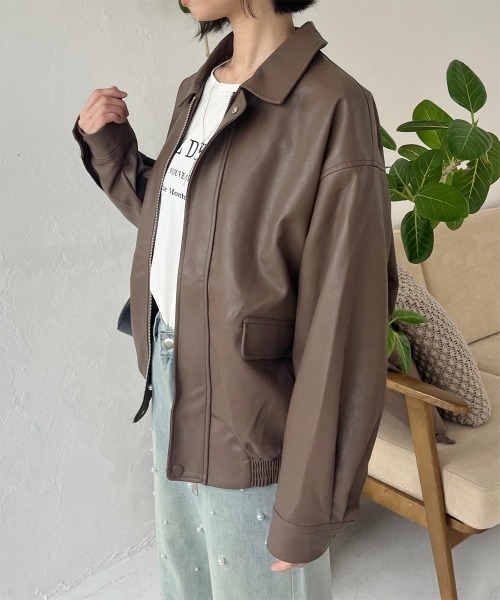 【セール】ヴィンテージライクオーバーサイズブルゾン（ブルゾン）｜Rejoule（リジュール）