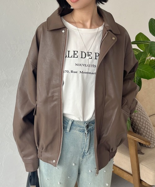 【セール】ヴィンテージライクオーバーサイズブルゾン（ブルゾン）｜Rejoule（リジュール）