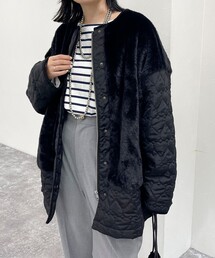 fredy emue | ハートキルト×ファーコート(ブルゾン)