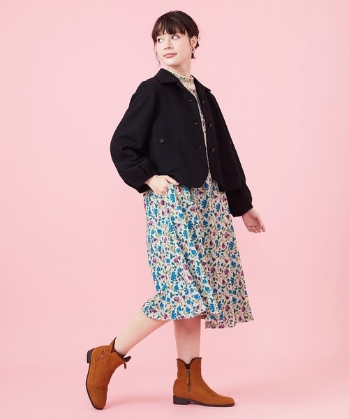 Jocomomola(ホコモモラ)の「Pestinos フラワープリントノースリーブワンピース(ワンピース・レディース・ネイビー/ベージュ・42/40)」の12枚目の写真