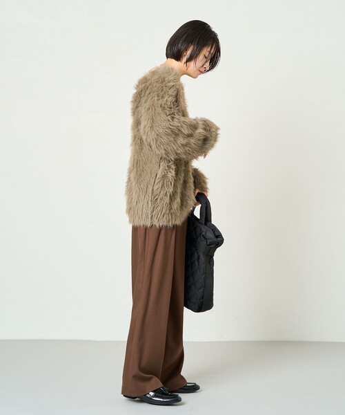 FREAK'S STORE（フリークスストア）の「限定展開　TRストレッチ 2タック スラックス パンツ（セットアップ対応）（スラックス・レディース・ブラウン/ネイビー/ベージュ/ブラック/チャコールグレー・SMALL/MEDIUM）」の17枚目の写真