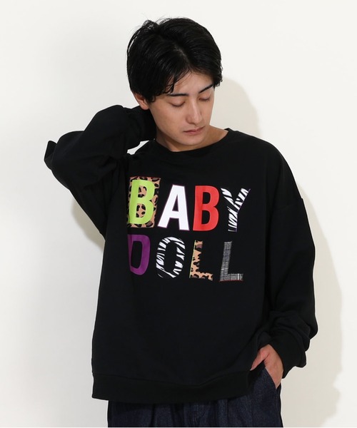 BABYDOLL(ベビードール)の「親子お揃い アニマルワッペントレーナー 9820A(スウェット・レディース・ブラック/オフホワイト・S/M/L/XL)」の2枚目の写真