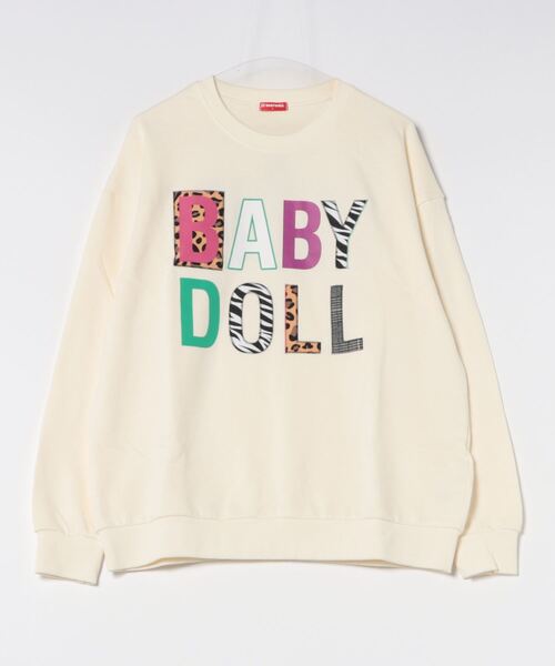 BABYDOLL(ベビードール)の「親子お揃い アニマルワッペントレーナー 9820A(スウェット・レディース・ブラック/オフホワイト・S/M/L/XL)」の10枚目の写真