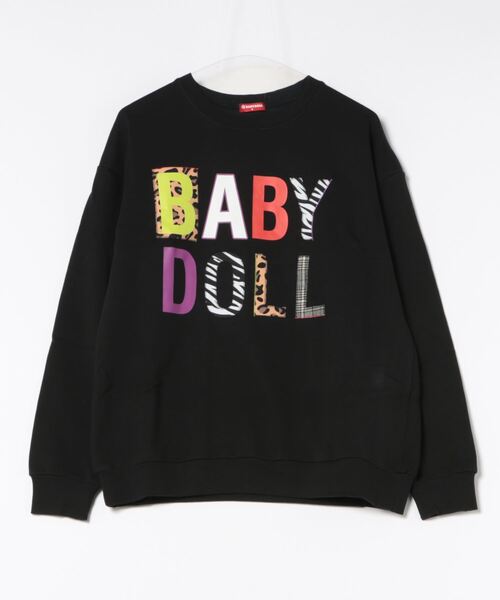 BABYDOLL(ベビードール)の「親子お揃い アニマルワッペントレーナー 9820A(スウェット・レディース・ブラック/オフホワイト・S/M/L/XL)」の4枚目の写真