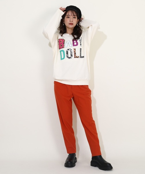 BABYDOLL(ベビードール)の「親子お揃い アニマルワッペントレーナー 9820A(スウェット・レディース・ブラック/オフホワイト・S/M/L/XL)」の16枚目の写真