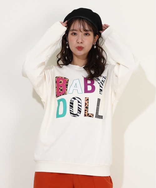 BABYDOLL(ベビードール)の「親子お揃い アニマルワッペントレーナー 9820A(スウェット・レディース・ブラック/オフホワイト・S/M/L/XL)」の11枚目の写真