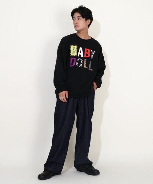 BABYDOLL(ベビードール)の「親子お揃い アニマルワッペントレーナー 9820A(スウェット・レディース・ブラック/オフホワイト・S/M/L/XL)」の8枚目の写真