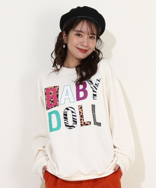 BABYDOLL(ベビードール)の「親子お揃い アニマルワッペントレーナー 9820A(スウェット・レディース・ブラック/オフホワイト・S/M/L/XL)」の14枚目の写真