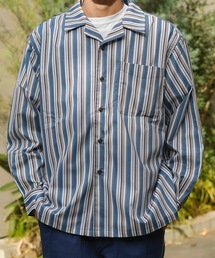 roial | ROIAL SS SHIRT/ロイアル ボックスシルエットオープンカラーストライプ長袖シャツ(シャツ/ブラウス)